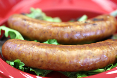 Smoked Cheddar Bratwursts