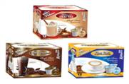 Single serve beverage cups (Cappuccino, hot chocolate, and chai tea) for k-cup brewers, Corim Industries