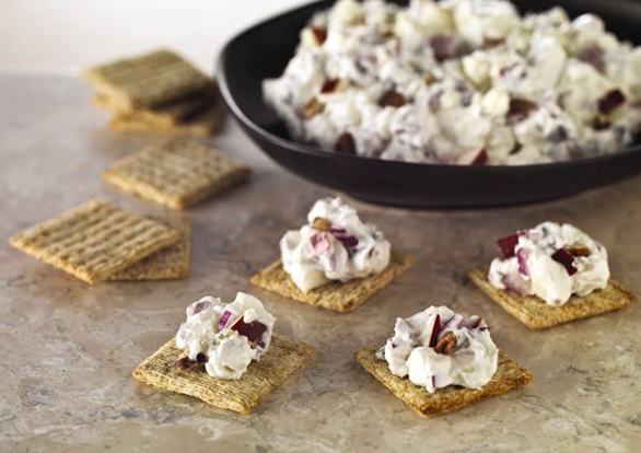 Apple, Pecan & Blue Cheese Spread / Lemon-Glazed Brussels Sprouts. Recipes Provided By Breakstone's