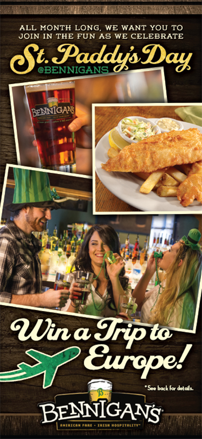 Bennigan’s Wants Guests to “Get Lucky” this St. Paddy’s Day