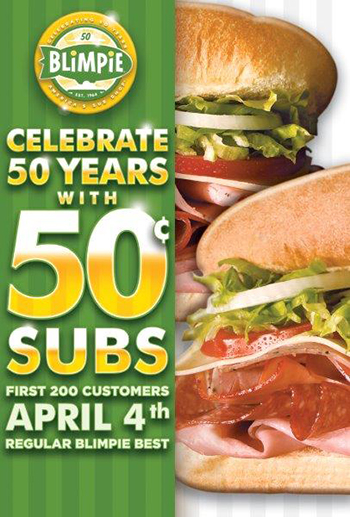 Blimpie, America’s Sub Shop, Turns 50!