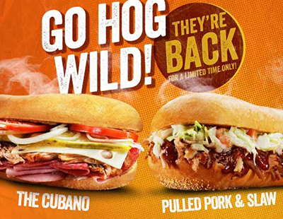 Cousins Subs Encourages Guests To "Go Hog Wild" To Celebrate Return Of Cubano And Pulled Pork & Slaw