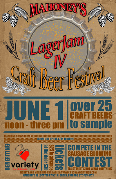 “LagerJam IV” Craft Beer and Sausage Sampling Sunday, June 1, 2014, to Benefit Variety – The Children’s Charity