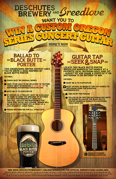 Breedlove and Deschutes Brewery Partner for Guitar Giveaways