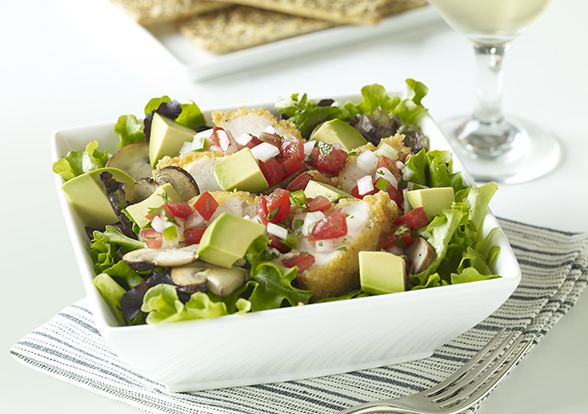 Bru's Wiffle Crispy Chicken Salad With California Avacados