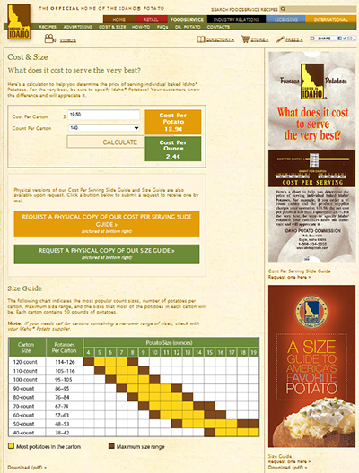 IPC eliminates the guesswork: Calculate cost per serving online