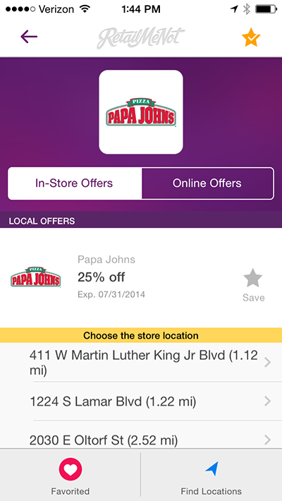 RetailMeNot Helps Members Save While Dining Out: Latest Membership Benefit Provides More Than 20,000 New Restaurant Offers to App Users