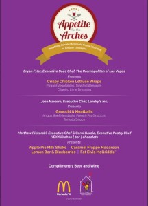 Macdonalds event menu