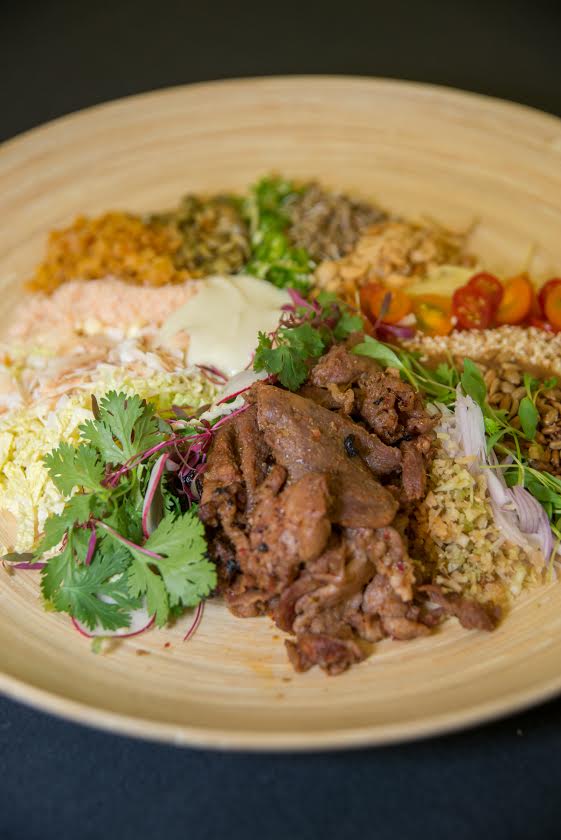 SF Lamb Jam 2015 -Spicy Burmese Lamb and Ginger Salad with Corn Pudding, Lemongrass, Crunchy Bits & Seeds