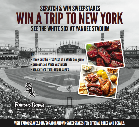 Scratch and win Sweepstakes Famous Daves