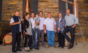 McLaren Vale Distillery founder John Rochfort, third from left, with his team. Photo: John Krüger