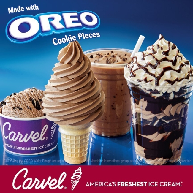Carvel Teams Up with OREO to Release First Ever OREO Cookie Soft Serve Ice Cream!