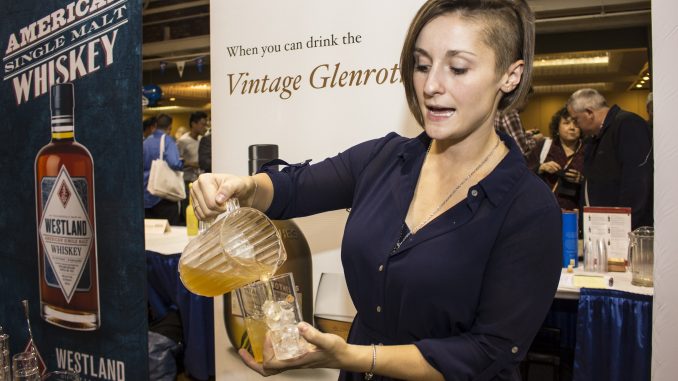 DistillersShowcase2: Along with sampling from more than 400 premium and ultra-premium spirits, the New Hampshire Liquor Commission’s Distiller’s Showcase of Premium Spirits also offers the capacity crowd of more than 1,000 guests the chance to meet brand ambassadors and distillers from around the globe, including Tito Beveridge, founder of Tito’s Handmade Vodka. The event, which is one of the largest spirit tasting events on the East Coast, will take place on Thursday, November 10, at the Radisson Hotel in Manchester, NH. Photo by Susan Laughlin