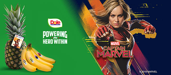 Dole Alliance With Captain Marvel Commemorates Female Superheroes in Food, Health and Wellness