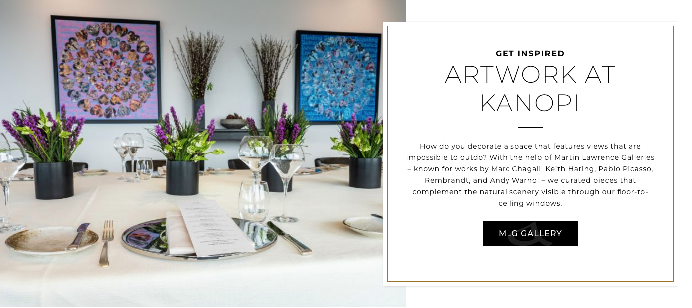 Kanopi Restaurant-atop the Ritz-Carlton Westchester Hotel-Chooses Martin Lawrence Galleries to Further Enhance the Superb Tastes it Offers