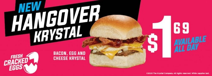 Krystal Now Featuring New Hangover Krystal