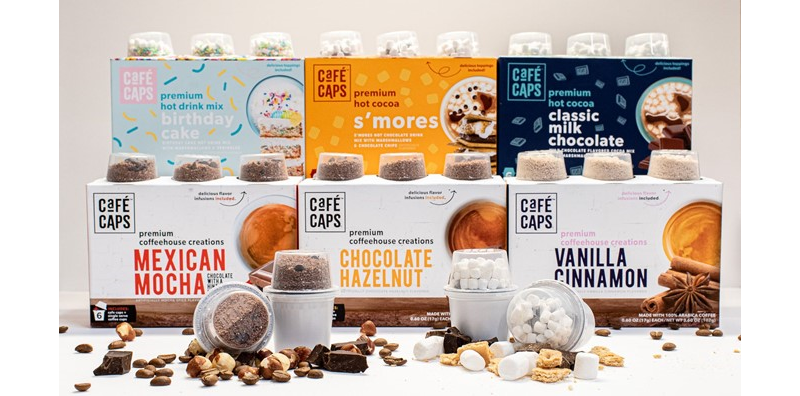 New Café Caps™ single serve solutions bring the café experience into your own home allowing you to become your own barista