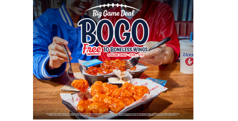 ZAXBY'S DOUBLES DOWN FOR BIG GAME WITH BOGO BONELESS WINGS OFFER