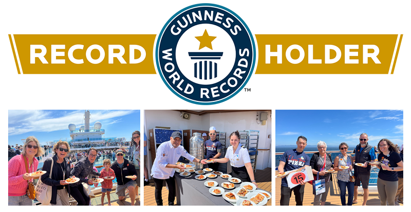 Princess Cruises Sets GUINNESS WORLD RECORDS™ Title for World's Largest Pizza Party with Passengers Devouring More Than 60K Slices