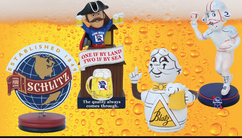 Pabst Blue Ribbon, Blatz, and Schlitz Bobbleheads Unveiled to Celebrate National Beer Lovers Day