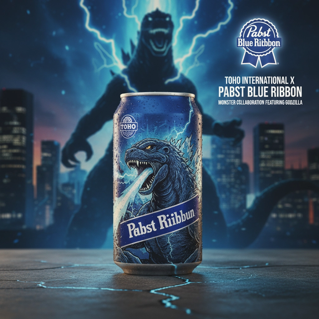 Toho International and Pabst Blue Ribbon Unveil Monster Collaboration Featuring Godzilla