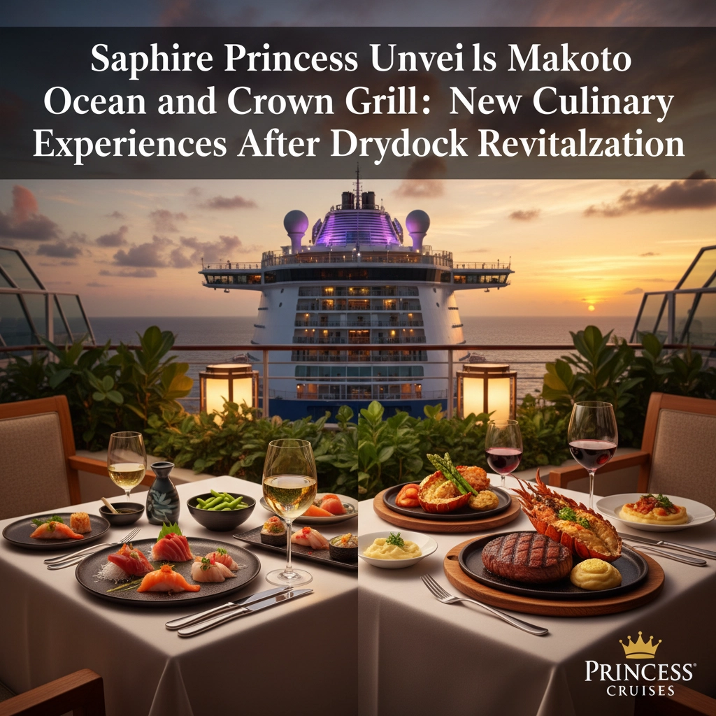 Sapphire Princess Unveils Makoto Ocean and Crown Grill: New Culinary Experiences After Drydock Revitalization