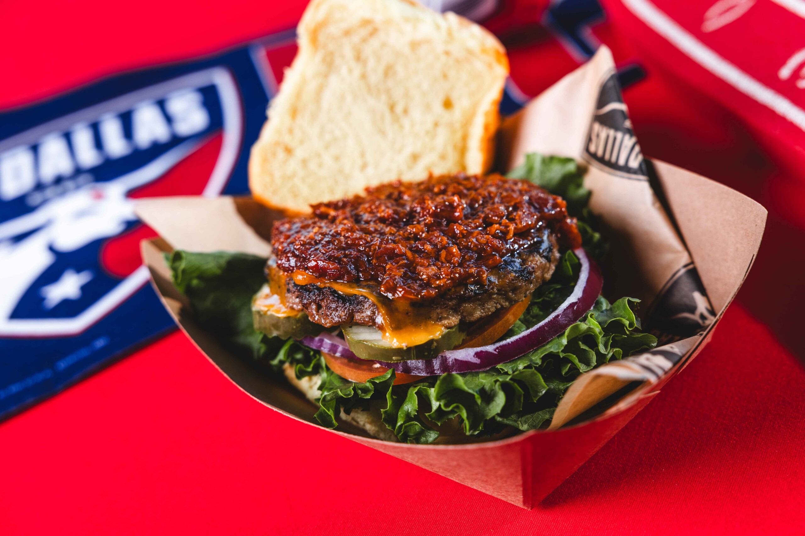 The FC Dallas BBQ Bacon Jam & Cheddar Burger - Toyota Stadium Eats 2026 FC Dallas MLS Season