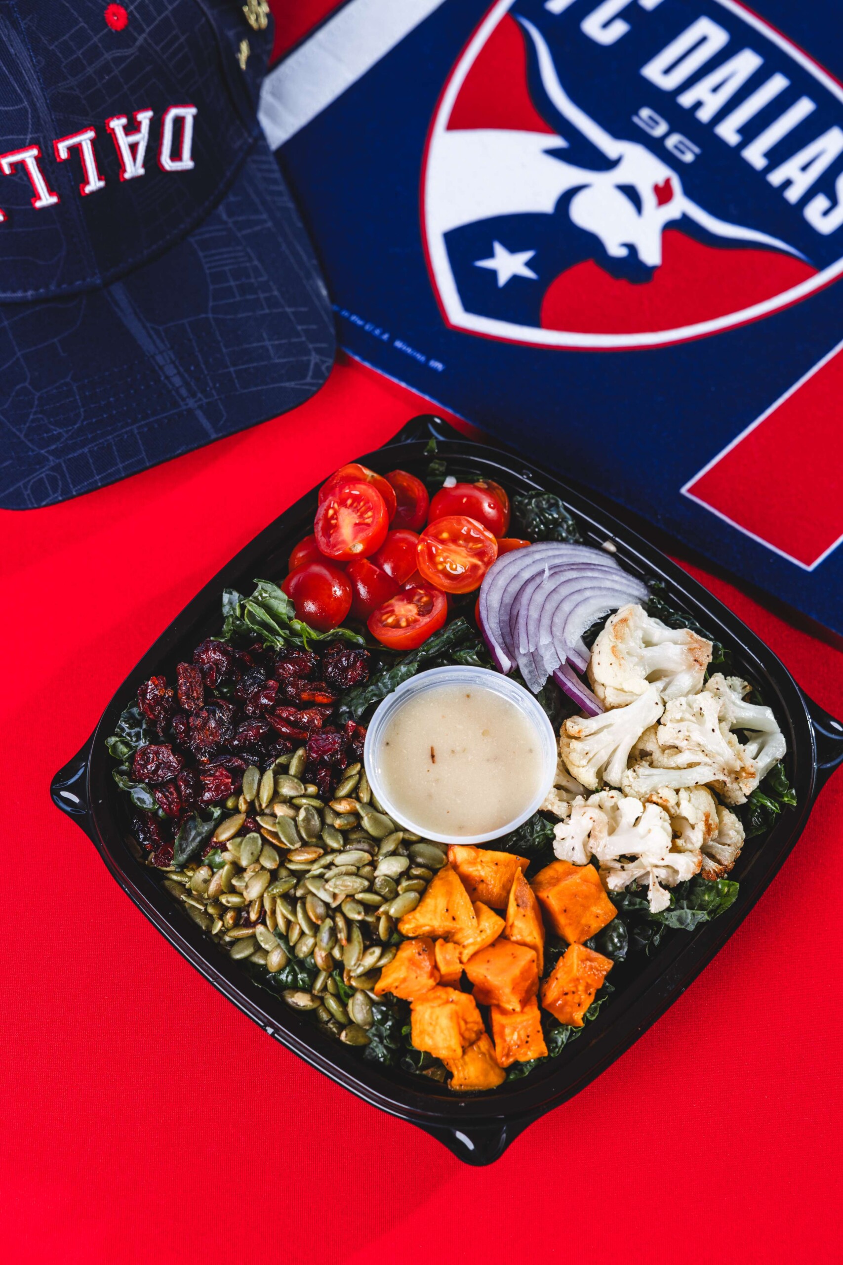 Kale, Sweet Potato and Pepita Salad 1 - Toyota Stadium Eats 2026 FC Dallas MLS Season