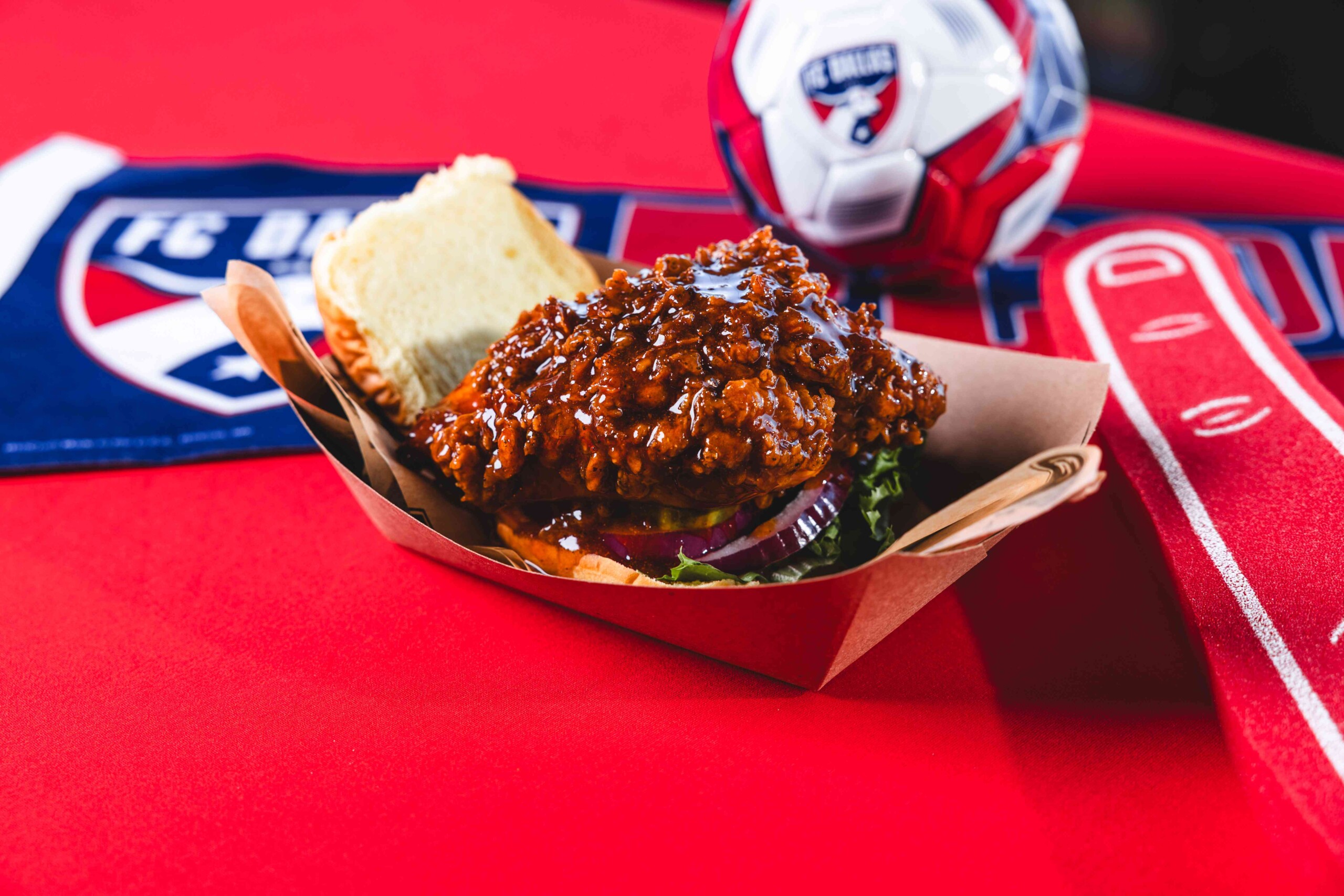 The Nashville Hot Honey Chicken Sandwich 2 - Toyota Stadium Eats 2026 FC Dallas MLS Season
