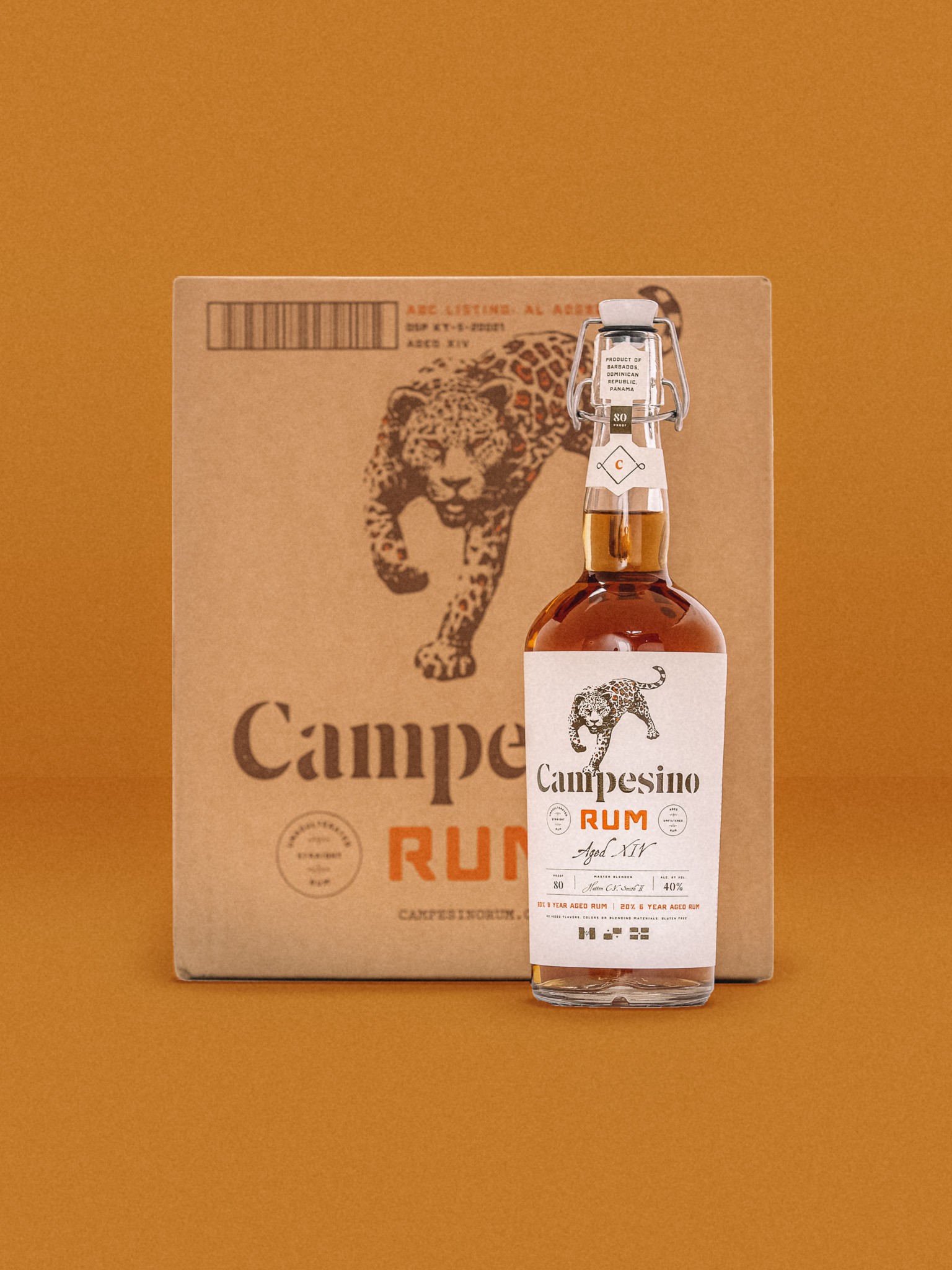 campesino aged box with bottle