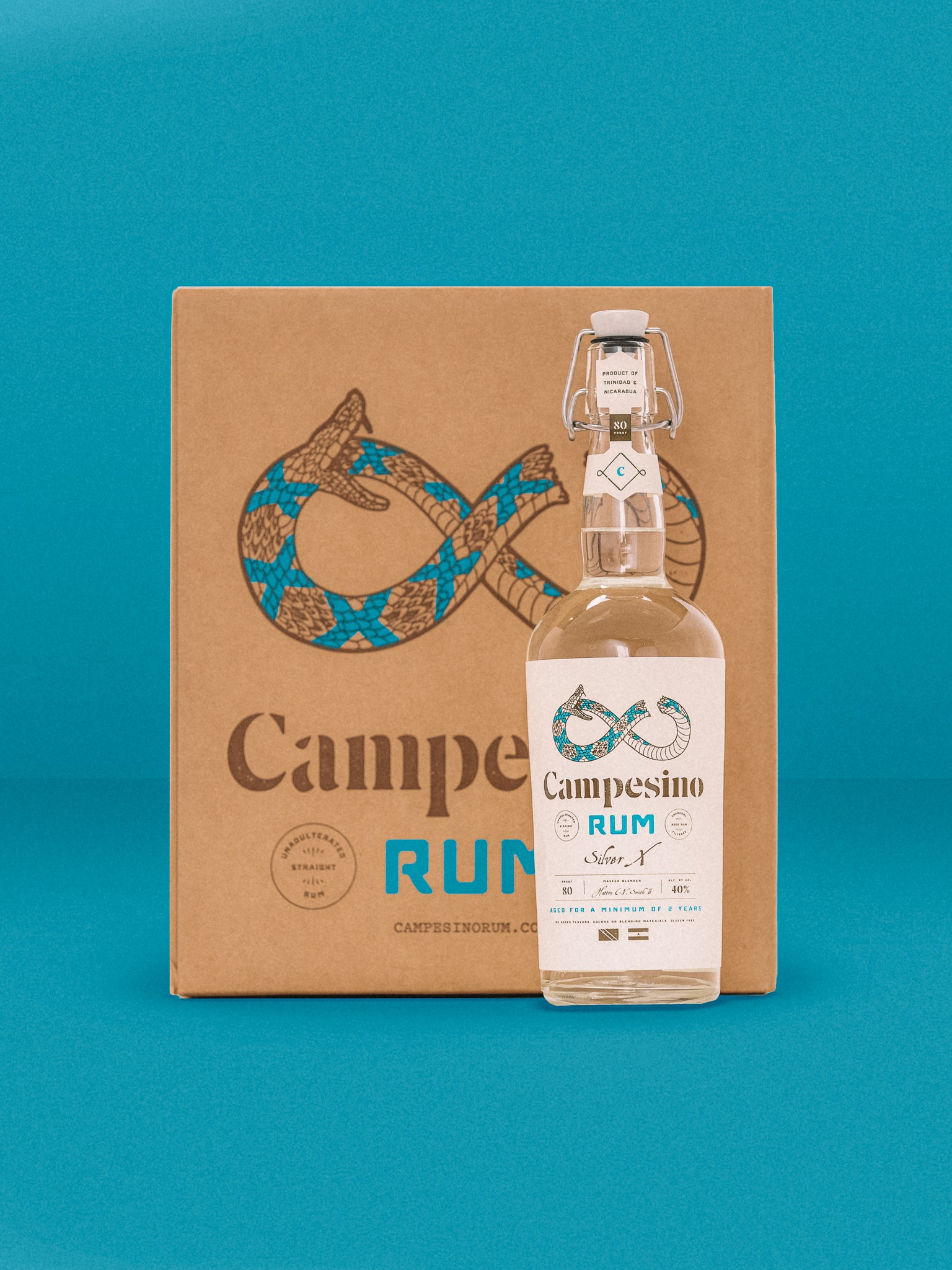 campesino aged box with bottle silver