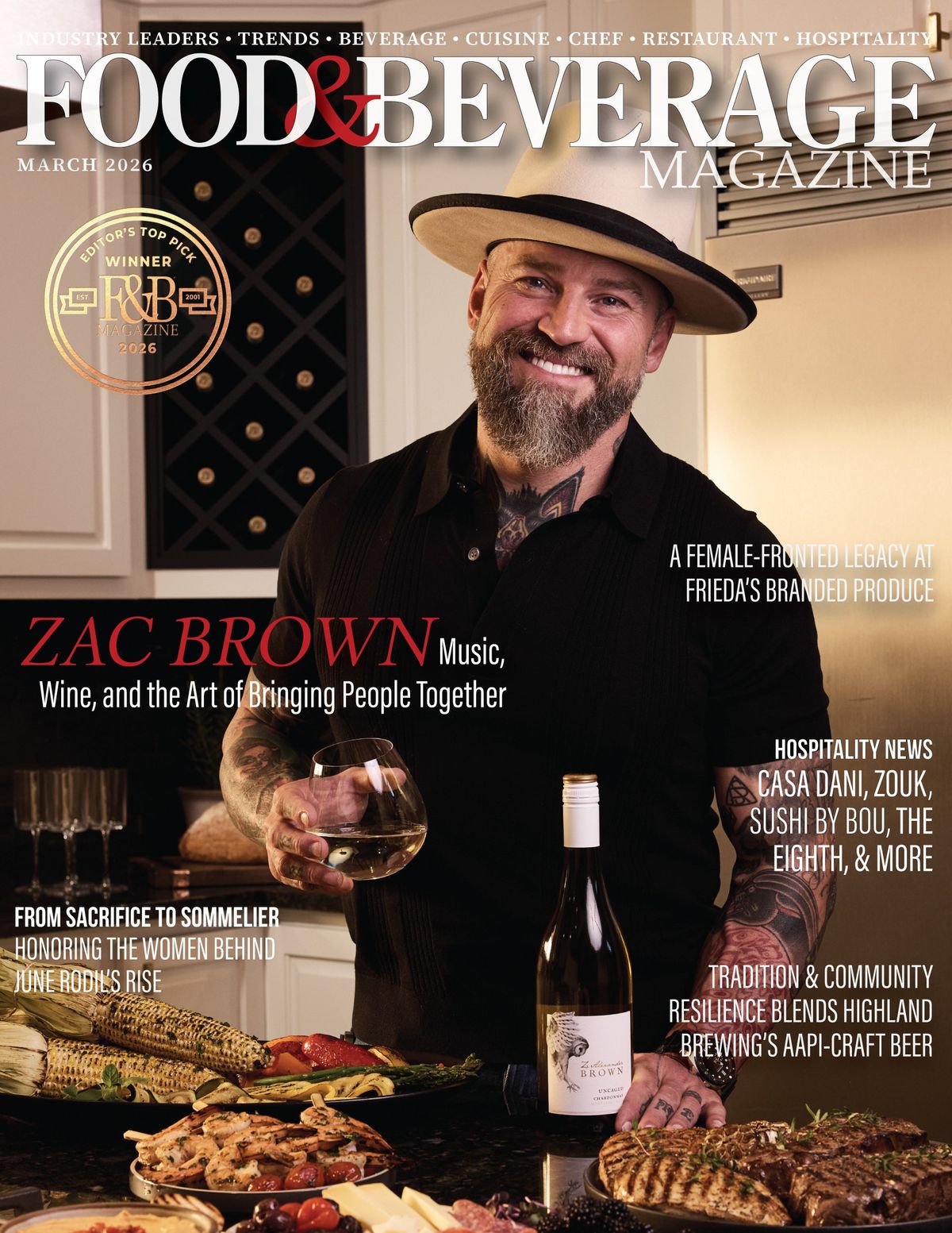March Issue of Food & Beverage Magazine: Spotlight on Zac Brown and Industry Highlights