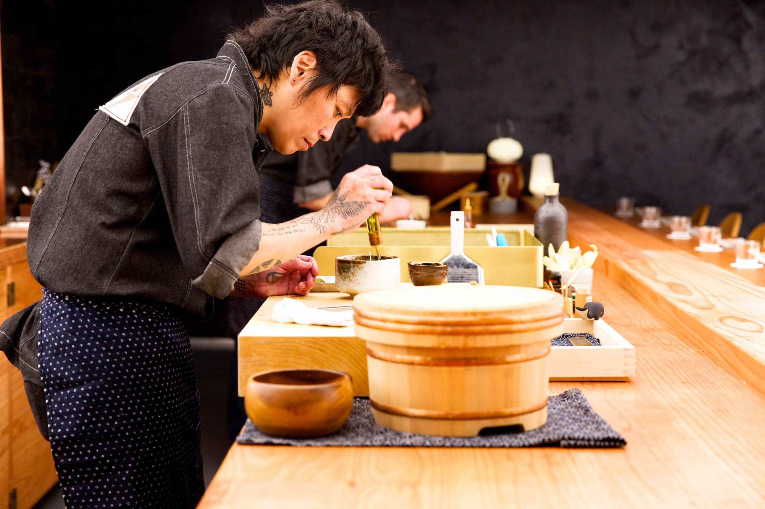 Chef Yoshi Okai Cooking at Otoko in South Congress Hotel (photo credit_ Kate LeSueur)