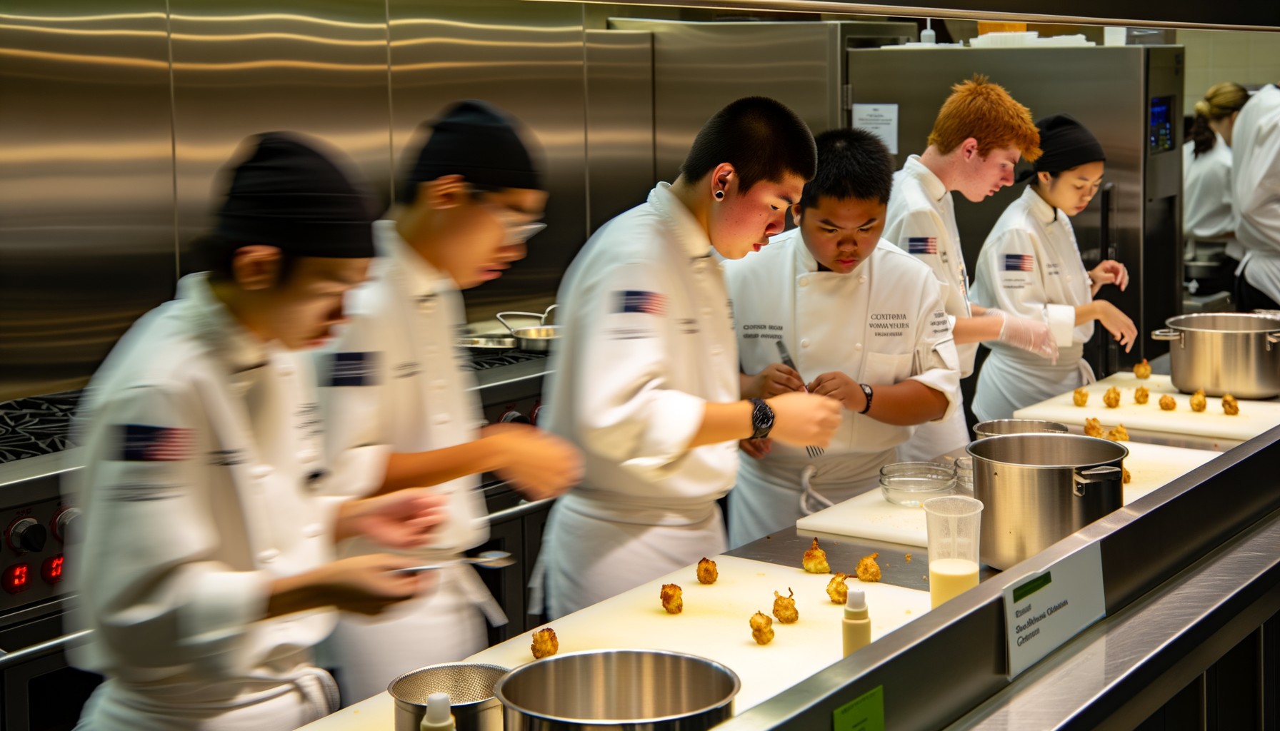 Young chefs competing at the Colavita Culinary Challenge.