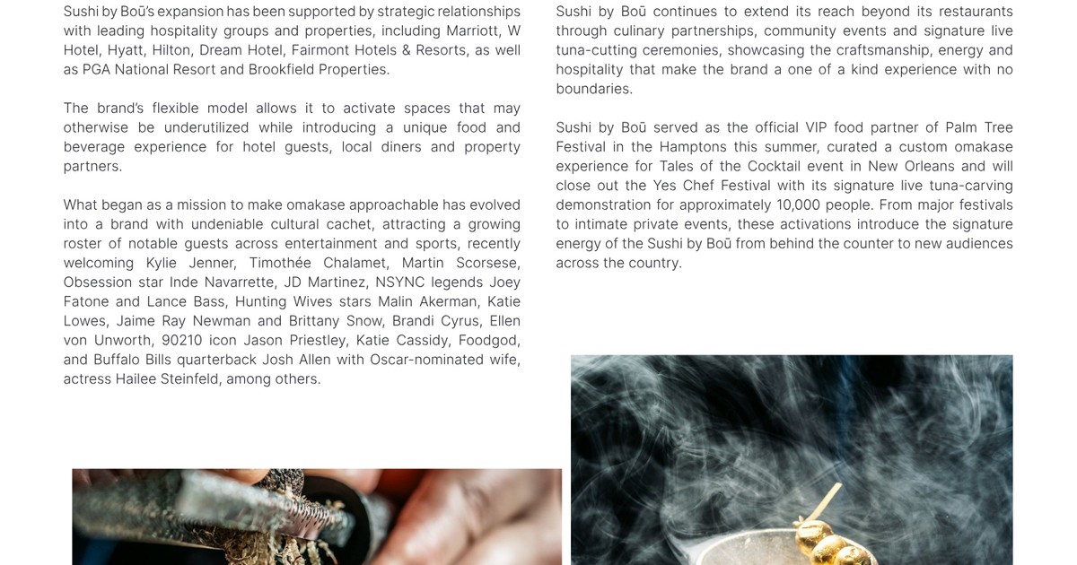National Omakase Concept Sushi by Bou Recognized Among America's Fastest-Growing Private Companies by INC.