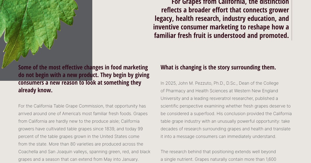 Grapes from California: Turning a Familiar Fruit Into a Modern Superfood Story